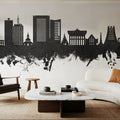 Yaoundé Cameroon Skyline Black & White Mural Wallpaper - room preview 04