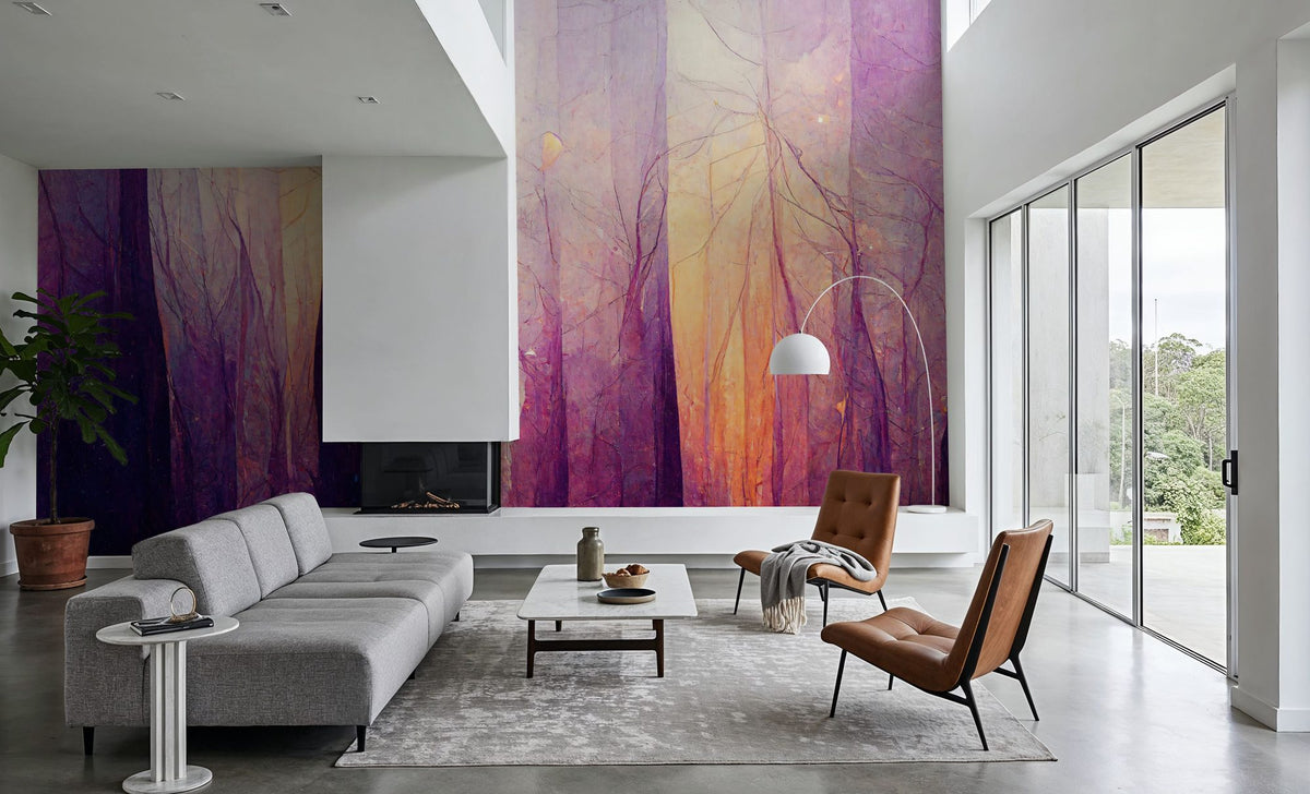Purple Forest Mural Wallpaper - room preview 04