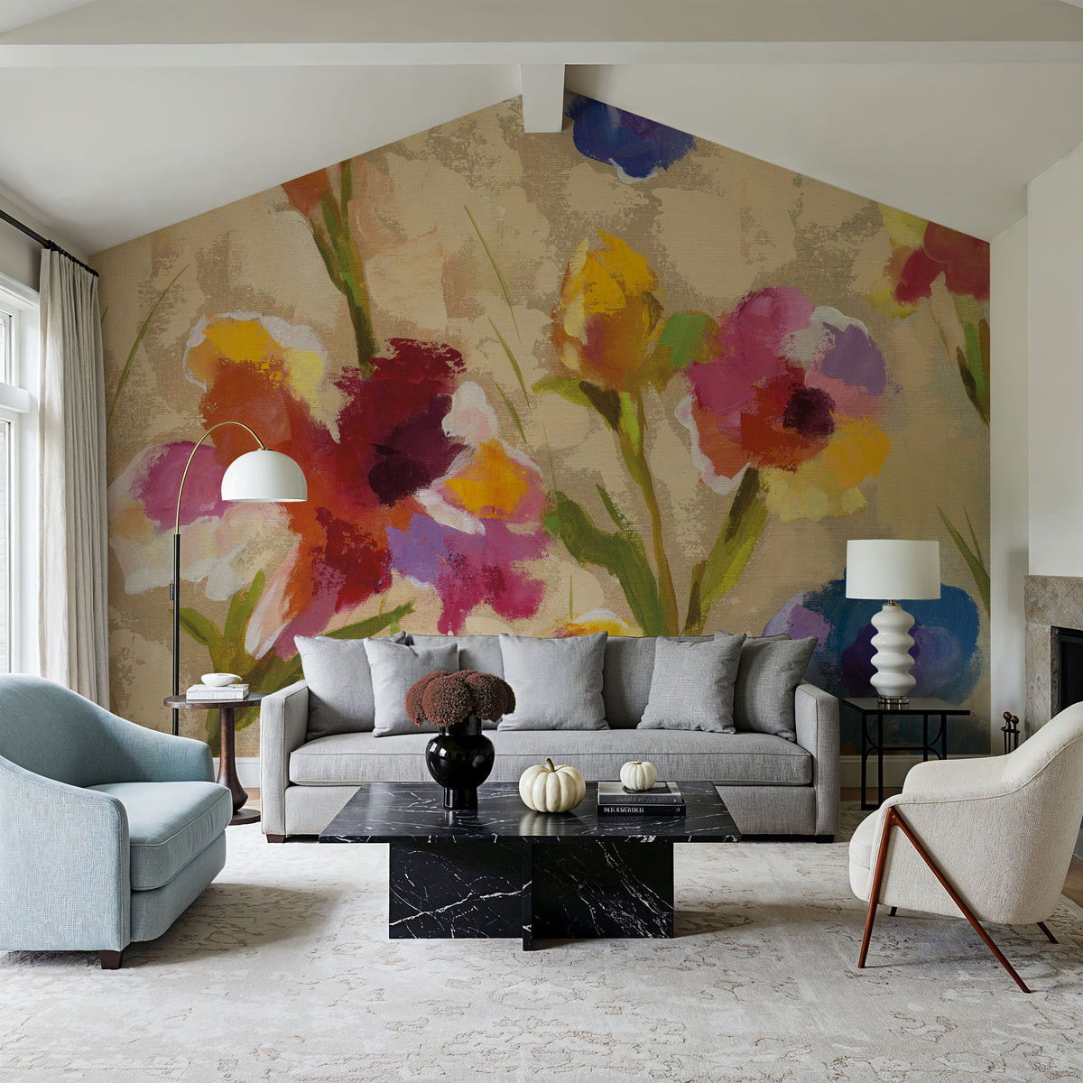 Bold Bright Flowers II Mural Wallpaper - room preview 04