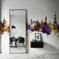 Derry Northern Ireland Skyline Purple & Gold Mural Wallpaper - room preview 04