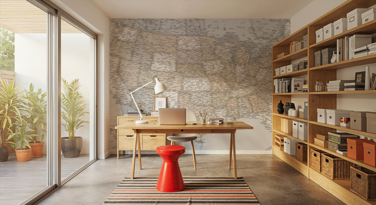 US Map Detailed - Lucille Mural Wallpaper - room preview 04