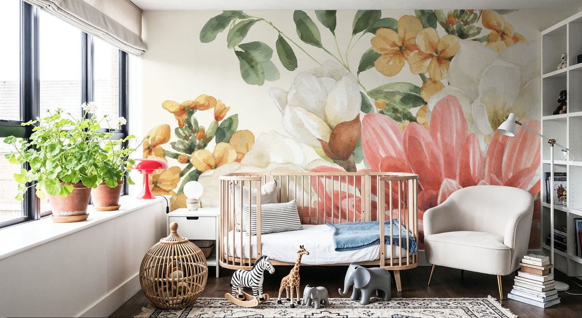 Amber Blossoms II Mural Wallpaper - room preview 04