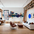 Yaoundé Cameroon Skyline Blue & Bronze Mural Wallpaper - room preview 04