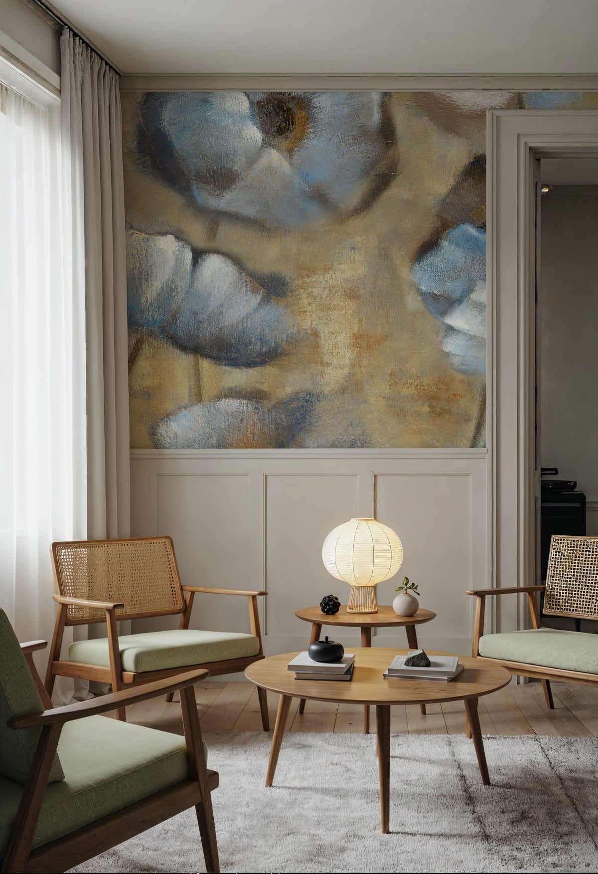 Flowers in Dusk II Mural Wallpaper - room preview 04
