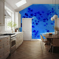 Singing Cloud, Indigo Mural Wallpaper - room preview 04