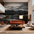 Chinook Clouds BW Mural Wallpaper - room preview 04
