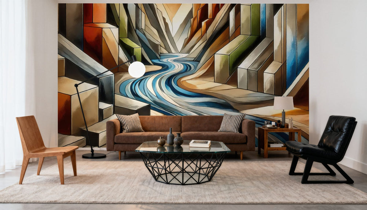 River Art Deco Mural Wallpaper - room preview 04