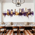 Izmir Turkey Skyline Purple & Gold Mural Wallpaper - room preview 04