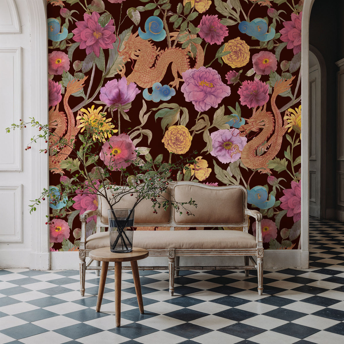 Dragon Bloom Mural Wallpaper - room preview 04