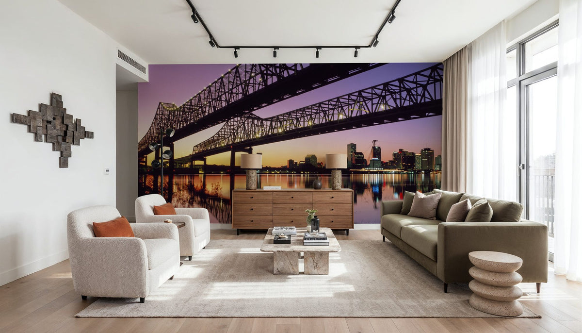 Urban Twilight Crossing Mural Wallpaper - room preview 04