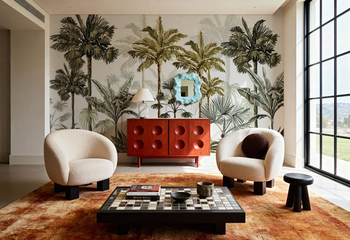 Playful Palms Mural Wallpaper - room preview 04