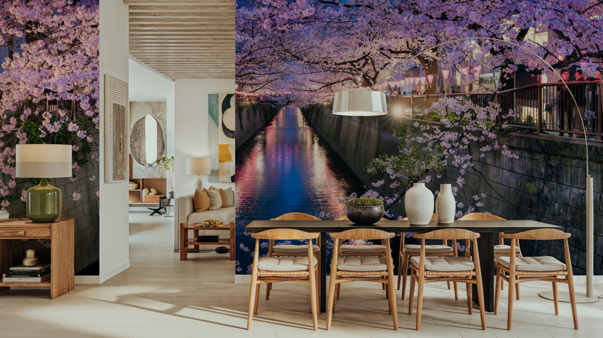 Nakameguro Cherry Blossom Mural Wallpaper - room preview 04