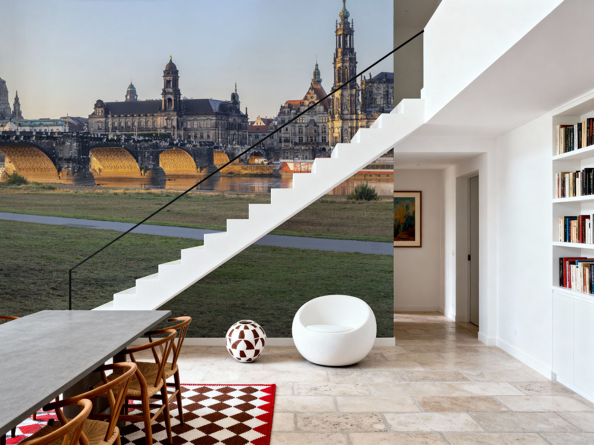 Golden Bridge Reflection Mural Wallpaper - room preview 04