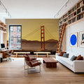 Crimson Bridge Twilight Yellow Mural Wallpaper - room preview 04