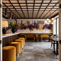 Fredericton Canada Skyline Purple & Gold Mural Wallpaper - room preview 04