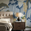 Whispers of the Mountain, White Mural Wallpaper - room preview 04