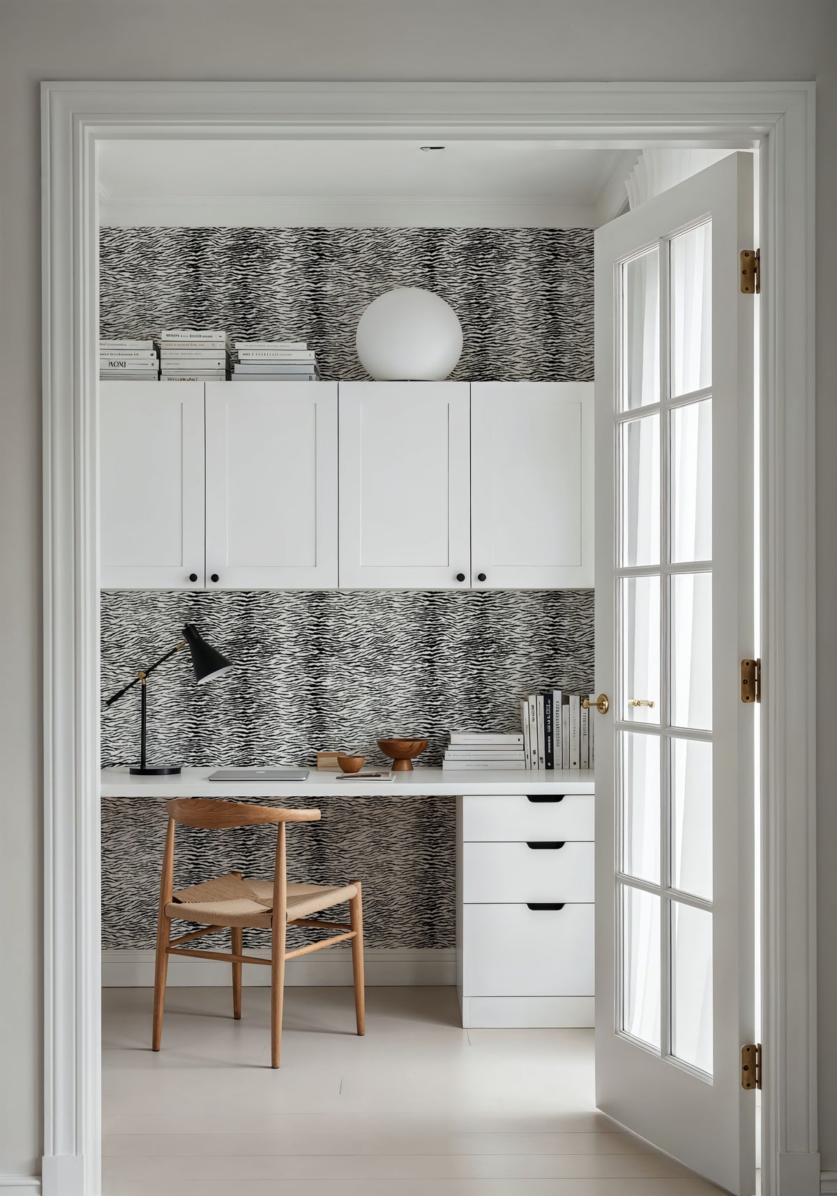 Panthera Tiger, White Mural Wallpaper - room preview 04