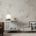 Transcendent Peony, Sepia Mural Wallpaper - room preview 04