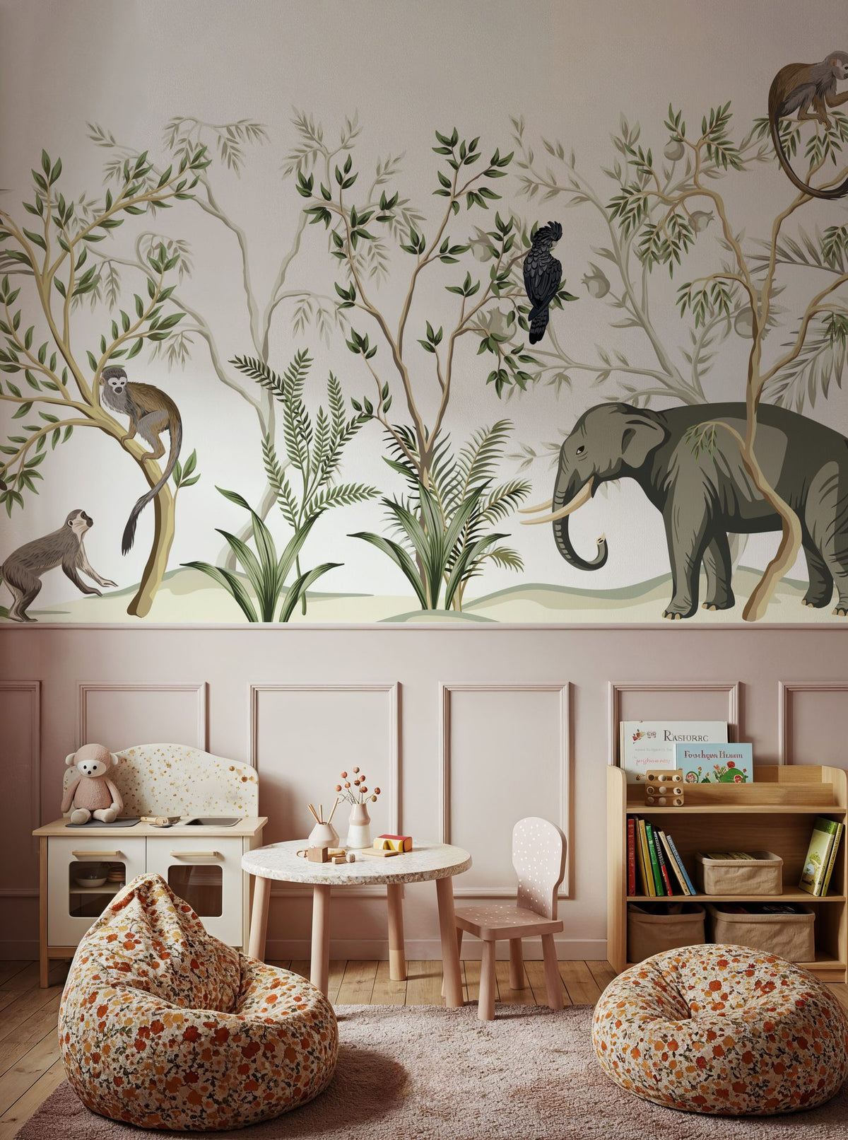 Friendly Jungle Mural Wallpaper - room preview 04