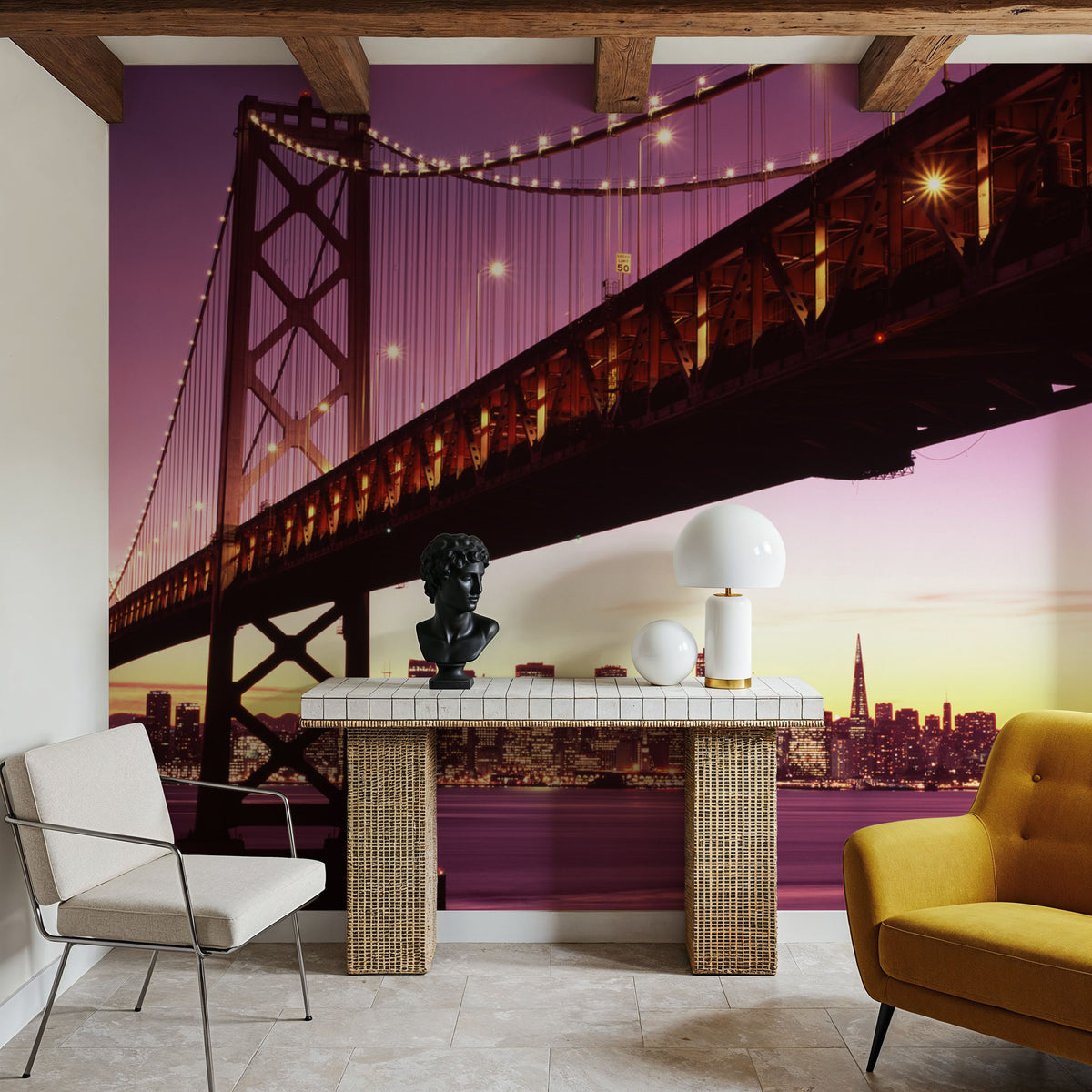 City Dusk Crossing Mural Wallpaper - room preview 04