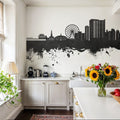 Myrtle Beach South Carolina Skyline Black & White Mural Wallpaper - room preview 04