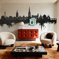 Perth Scotland Skyline Black & White Mural Wallpaper - room preview 04