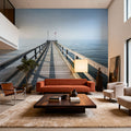 Strand Pier Blue Mural Wallpaper - room preview 04