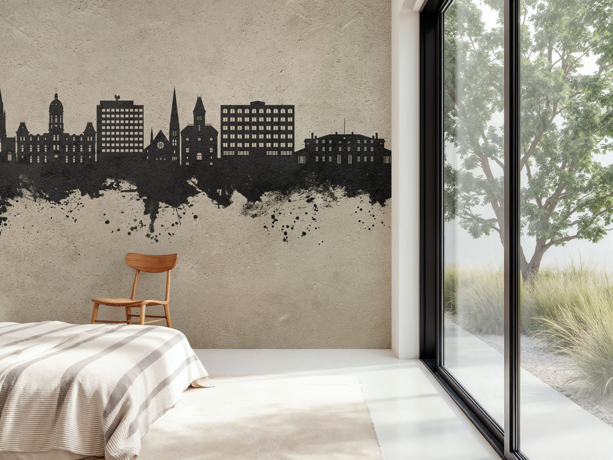 Fredericton Canada Skyline Concrete Mural Wallpaper - room preview 04