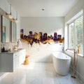 Phoenix Skyline Purple & Gold Mural Wallpaper - room preview 04