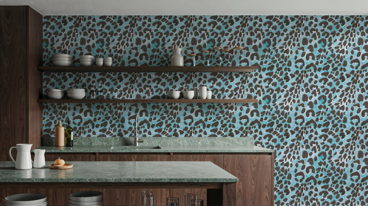 Summer Paws Blue Mural Wallpaper - room preview 04