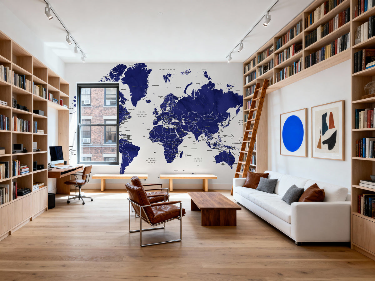 World Map - Nevin Mural Wallpaper - room preview 04