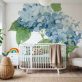Blue Hydrangea II Mural Wallpaper - room preview 04
