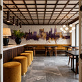 Warrington England Skyline Purple & Gold Mural Wallpaper - room preview 04
