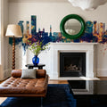 Quito Ecuador Skyline Blue & Bronze Mural Wallpaper - room preview 04