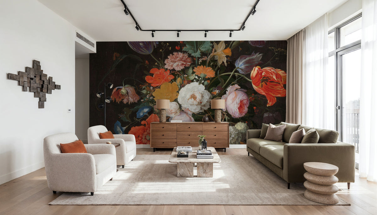 Still Life with Flowers and a Watch Mural Wallpaper - room preview 04