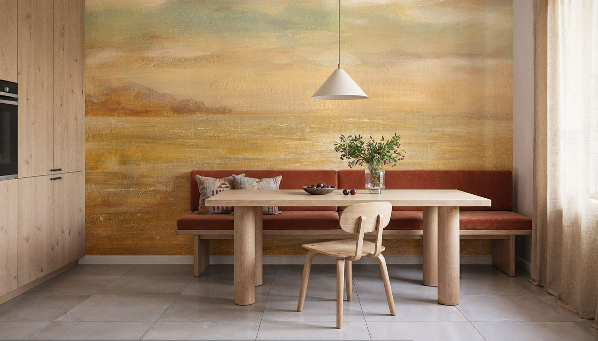 Serene Sea II Gold Mural Wallpaper - room preview 04