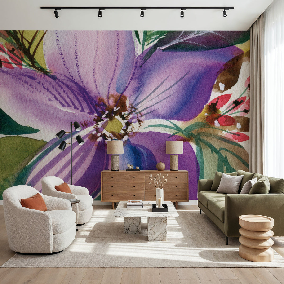 Floral Burst II Mural Wallpaper - room preview 04