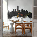 Taipei Taiwan Skyline Black & White Mural Wallpaper - room preview 04