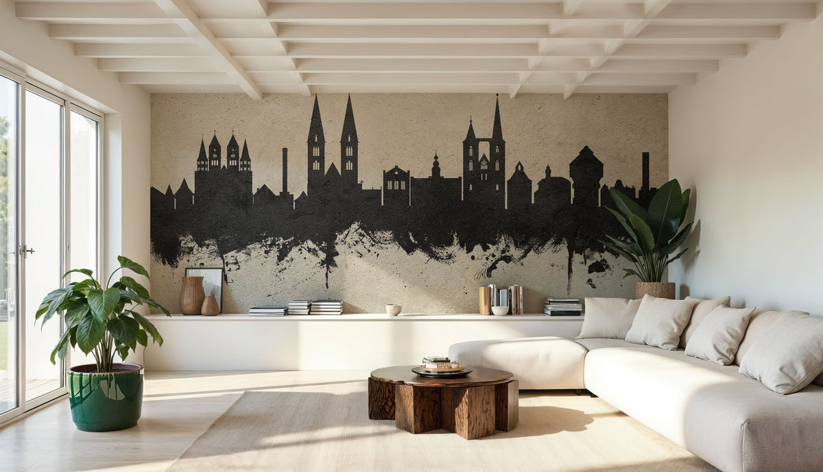 Halberstadt Germany Skyline Concrete Mural Wallpaper - room preview 04