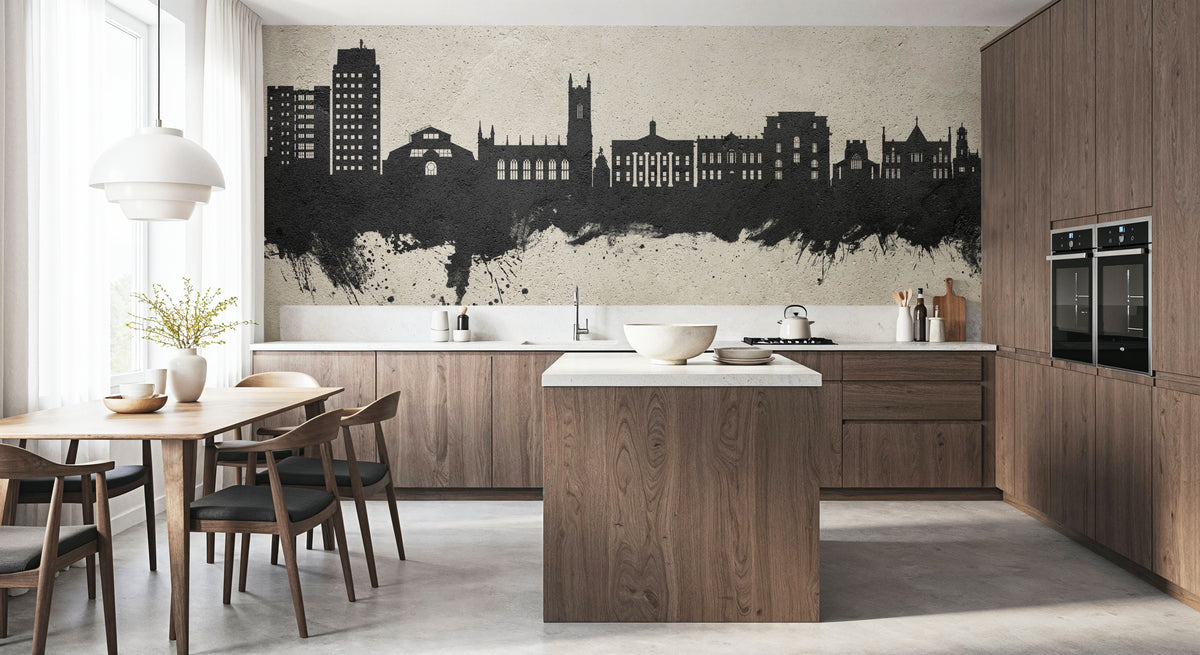 Oldham England Skyline Concrete Mural Wallpaper - room preview 04