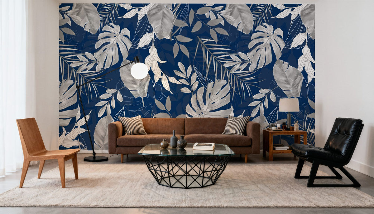 Fall Winds Ahead Mural Wallpaper - Blue Tone - room preview 04