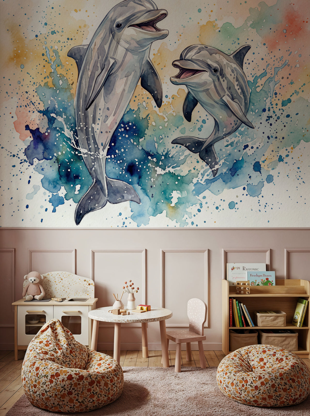 Dolphins - Spirit Animals Series Mural Wallpaper - room preview 04