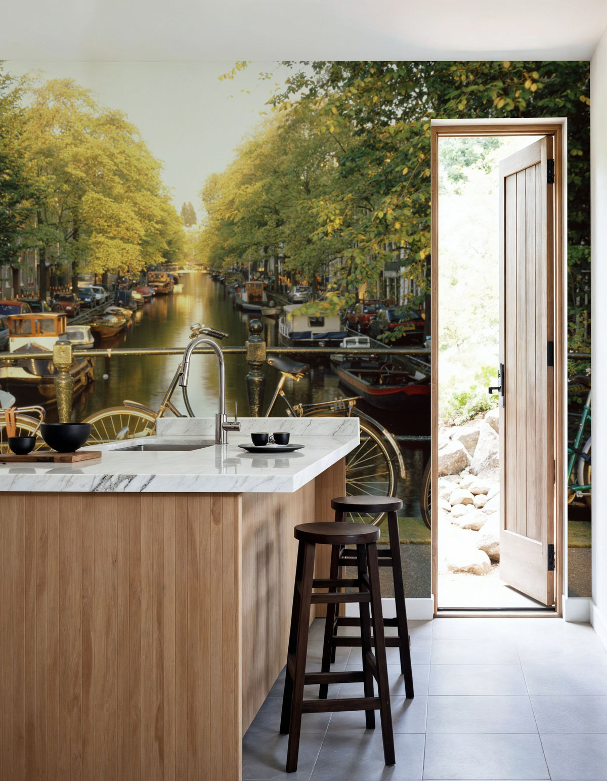 Canal Crossing Amsterdam Mural Wallpaper - room preview 04