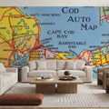 Greetings From Cape Cod Map Mural Wallpaper - room preview 04