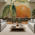 L Orange Mural Wallpaper - room preview 04