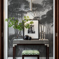 Mediterranean Pine Landscape, Gray Mural Wallpaper - room preview 04