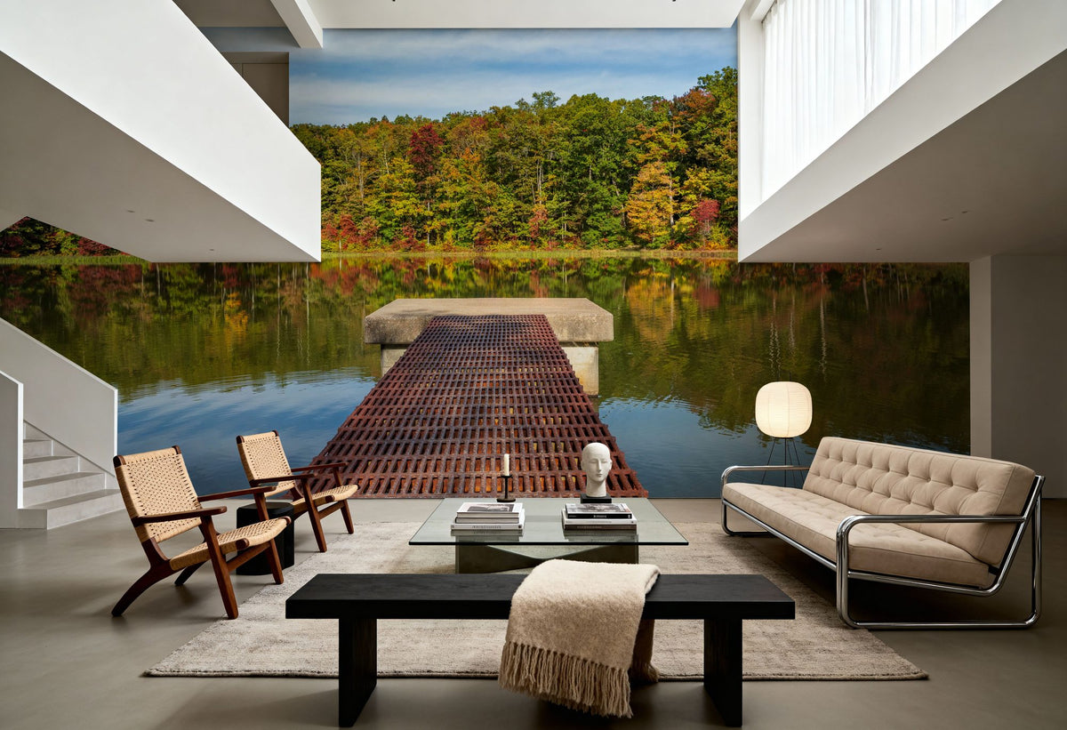 Autumn Lakewalk Mural Wallpaper - room preview 04