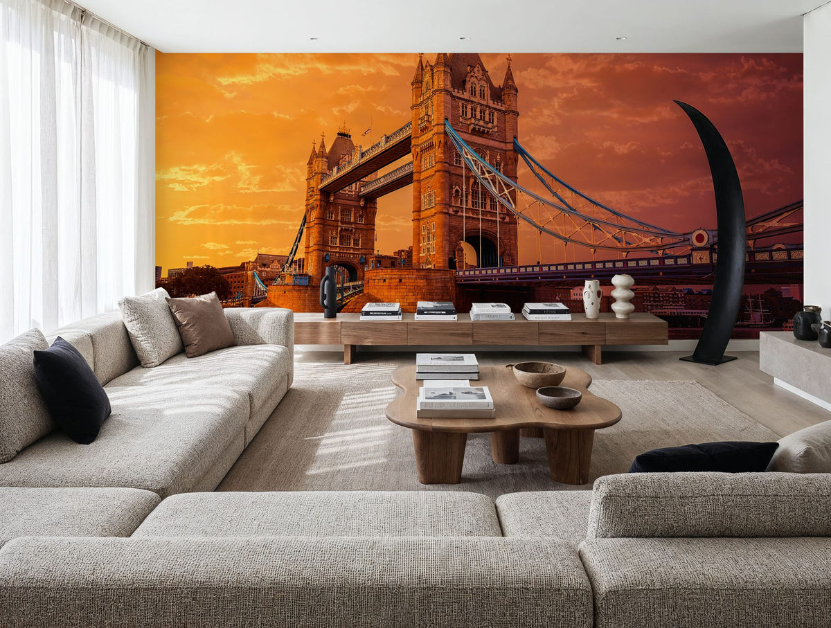 London Bridge Sunset Mural Wallpaper - room preview 04