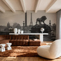 Place De La Concorde At Sunset BW Mural Wallpaper - room preview 04