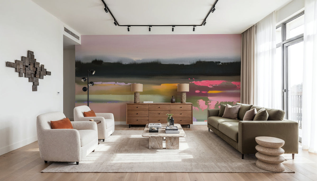 Magenta Meadows Mural Wallpaper - room preview 04